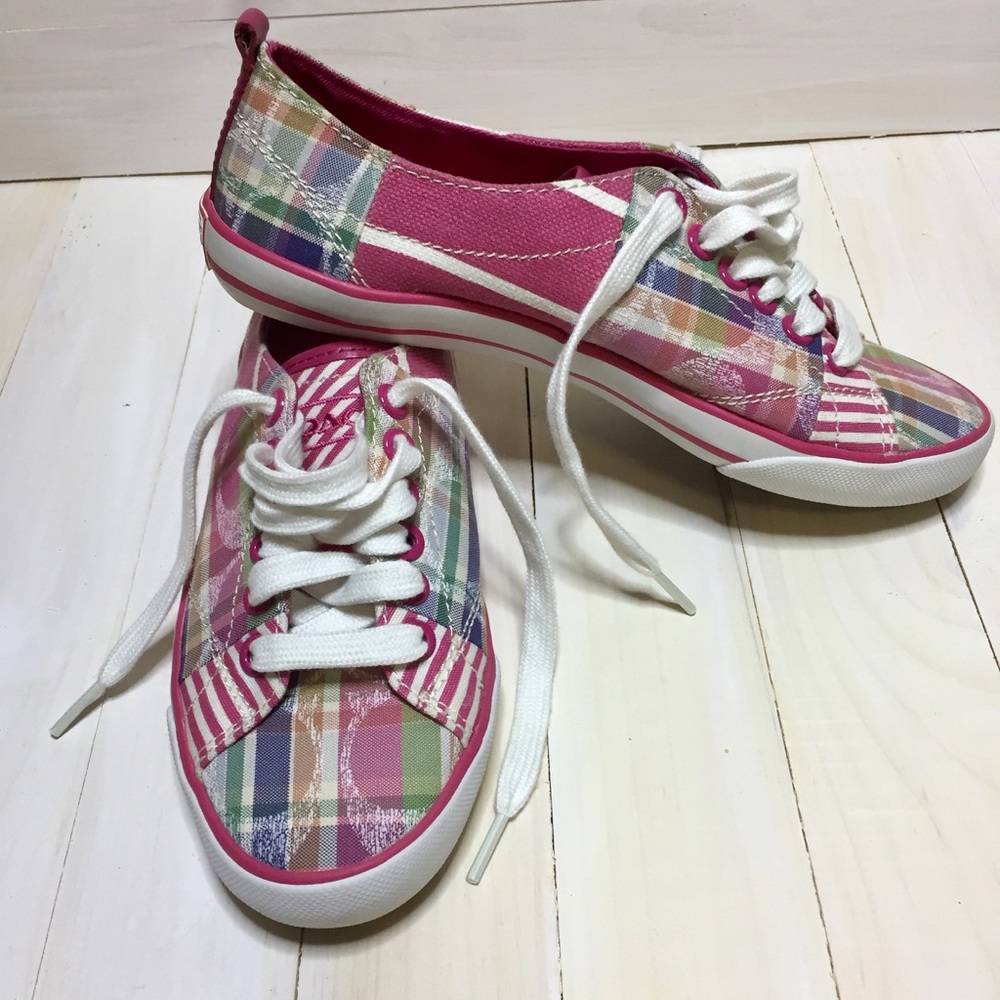 Coach Barrett Pink Plaid Pastel sneakers